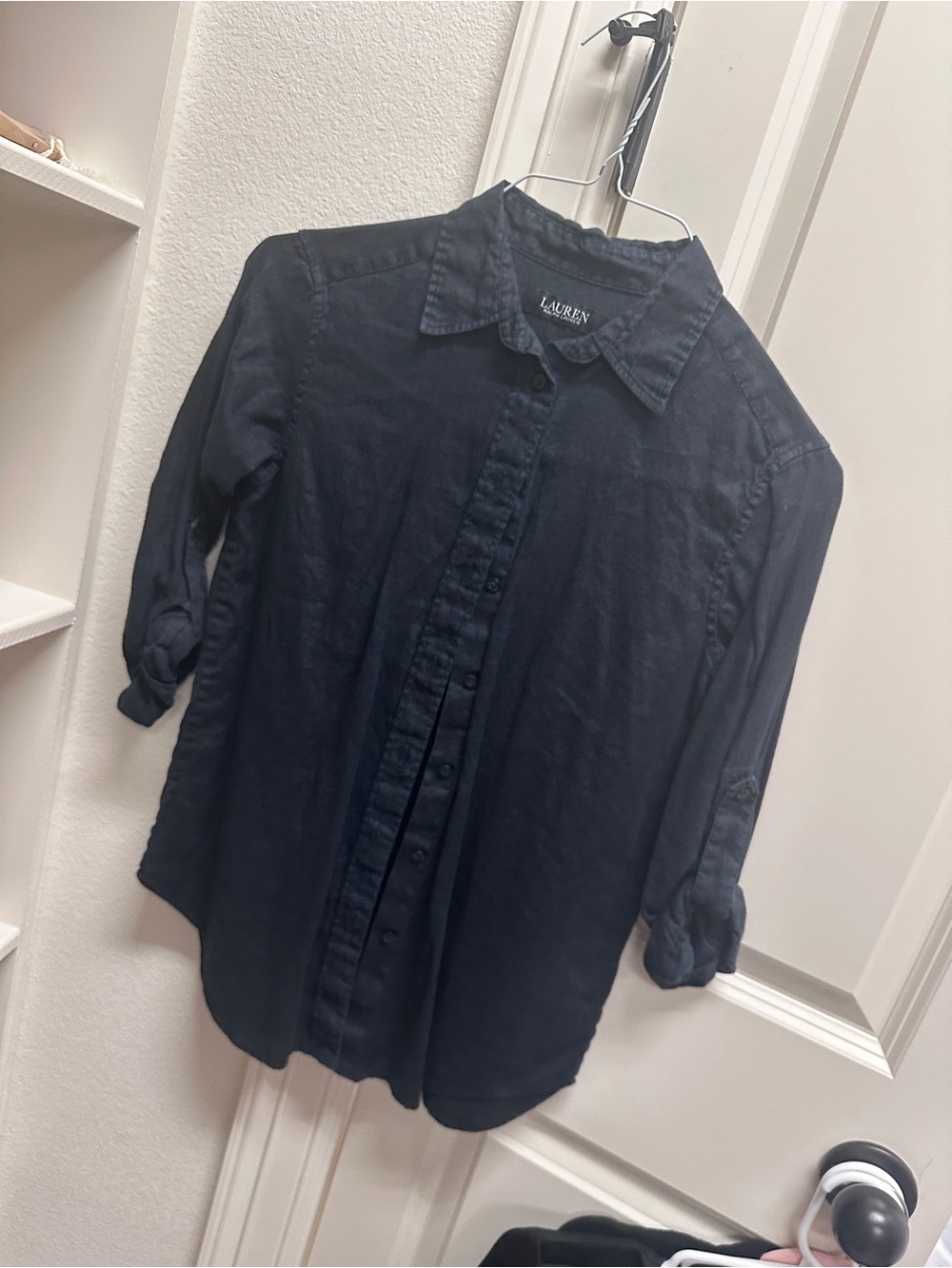 Lauren Ralph Lauren Black Button-Down Shirt